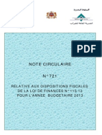 Note Circulaire Des Impots N 721 - LF 2013 Maroc PDF