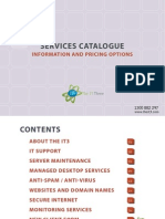 Services Catalogue: Information and Pricing Options