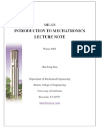 Introduction To Mechatronics Lecture Note: Winter 2002