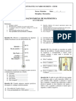 1 Avaliação Parcial de Matemática