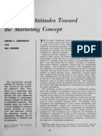 Marketers Attitudes Toward The Marketing Concept: Hiram C. Barksdale and Bill Darden