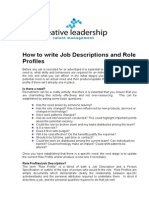 How To Write Job Descriptions and Role Profiles