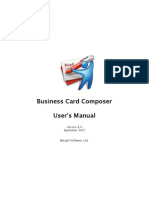 Business Card Composer Users Manual