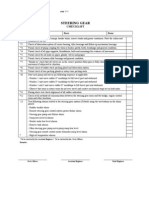 Steering Gear Check List