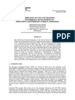 Contribution of Unu-Gtp Training To Geothermal Development in Pertamina Geothermal Energy, Indonesia