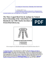 Three Legged Stool Test For Natural Born Citizen To Constitutional Standards