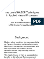 Day 1 - The Use of Hazop Techniques in Applied Hazard Processes