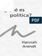 Arendt, Hannah - Que Es La Politica