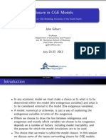 Closure in CGE Models: John Gilbert