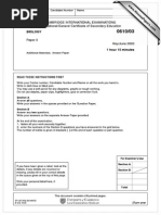 Combined Past Paper Questions On Excretion and Homeostasis