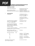 Academic Schedule/ Calendar For The Year 2012-2013 (For Circulation To Polytechnics) Semester Courses