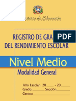 Registro de Grado Nivel Medio Modalidad General