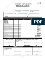 Equipment Loan Form: The Singapore Scout Association