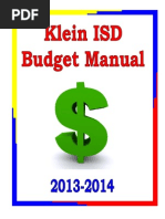 Budget Manual Klein Isd