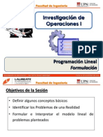 T1.3 IO I - UPN - Programación Lineal - Formulación