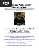 More Online Works About ST Thomas Aquinas