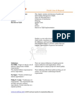 Definitions & Dimensions Planning Quality Costs TQM History Barriers To TQM