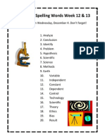 7b Science Spelling Words Week 12-13