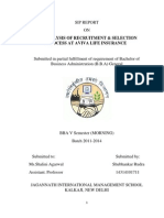 Project Report On Analysis of Recruitment and Selection at Aviva