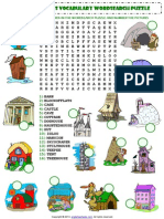 Home House Types Wordsearch Puzzle Vocabulary Worksheet