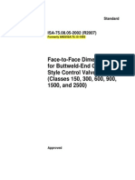 Face-to-Face Dimensions For Buttweld-End Globe-Style Control Valves (Classes 150, 300, 600, 900, 1500, and 2500)