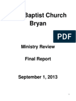 First Baptist Church Bryan: Ministry Review Final Report