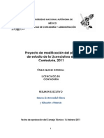 Proyecto de Modificación Del Plan de Estudio de La Licenciatura en Contaduría