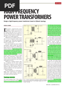 High Frequency Power Transformers - Design A High-Frequency Power Transformer Based On Flyback Topology