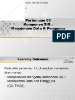 Pertemuan 03 Komponen SIG: Manajemen Data & Pengguna