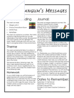 ISS Angum S Essages: Shared Reading Journal