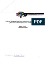 Optique Geometrique Matricielle Interferences Diffraction