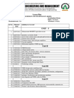 Indira College of Engineering and Management: Lesson Plan