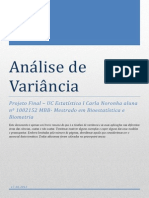 Análise de Variância e Planeamentos Experimentais