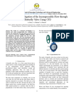 A Numerical Investigation of The Incompressible Flow Through A Butterfly Valve Using CFD