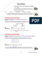 Calcul Littéral (4ème)