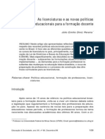 1-Pereira, J.E.D. (1999) - As Licenciaturas e As Novas Políticas Educacionais para A Formação Docente. Educação & Sociedade, Ano XX, Nº 68.