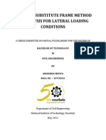 Study of Substitute Frame Method of Analysis For Lateral Loading Conditions