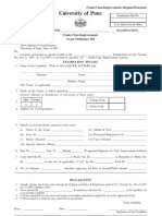 University of Pune: APPLICATION FORM FOR - EXAMINATION