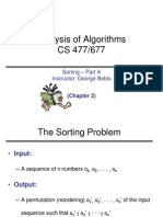 Analysis of Algorithms CS 477/677: Sorting - Part A Instructor: George Bebis