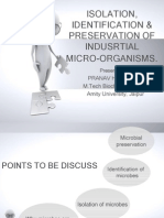 Isolation, Identification, & Preservation of Indusrtial