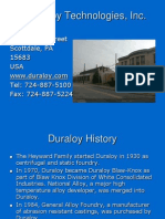 Duraloy Technologies, Inc.: 120 Bridge Street Scottdale, PA 15683 USA Tel: 724-887-5100 Fax: 724-887-5224