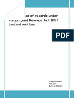 Maintenance of Records Under Punjab Land Revenue Act 1887: Land and Rent Laws