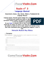 RAZÓN #3 Conocimiento Fundamental Básico, Ameno de Lenguaje Musical