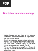 Discipline in Adolescent Age