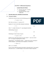 MA2001N Differential Equations: Lecture Notes For Week 2