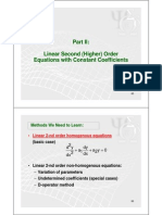 Linear Second (Higher) Order Linear Second (Higher) Order Equations With Constant Coefficients