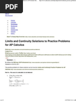 Limits and Continuity Solutions To Practice Problems For AP Calculus - Education