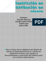 Restricción en Distribución en Planta