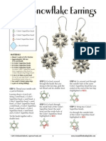 Snowflake Earrings: Seed Bead Color1 Superduo Bead Color2 Superduo Bead Color3 Superduo Bead