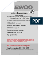 User Guide Daewoo VCR TRANGE Userguide